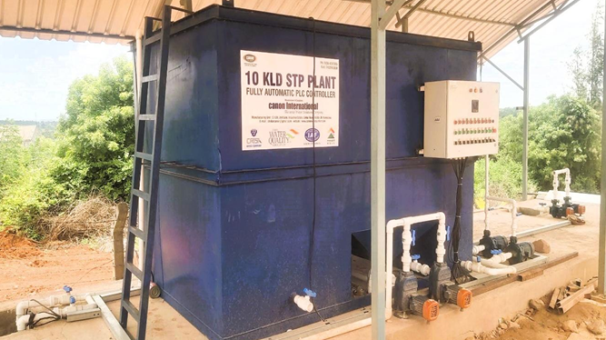 Sewage treatment plant STP with PLC control by Canon International Hubli